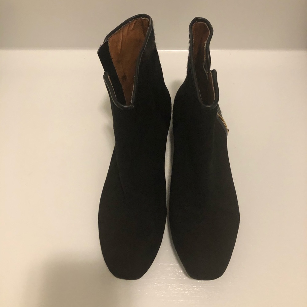 Barely worn suede gold zipper dress boots